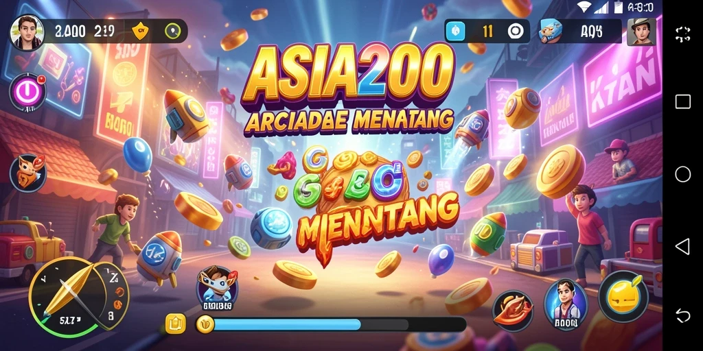 Screenshot gameplay ASIA200 yang menampilkan keseruan permainan Arcade.