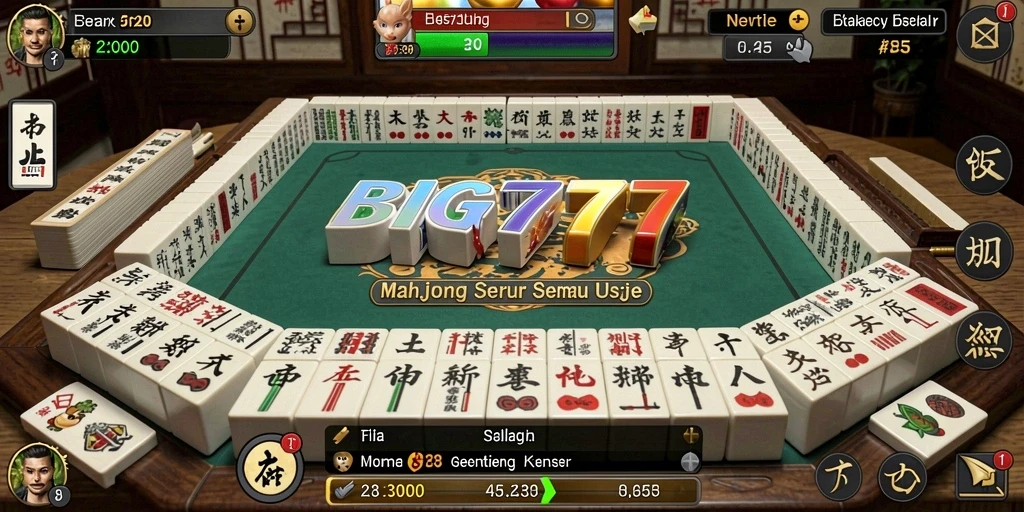 Tampilan gameplay ekstreme dalam Mahjong BIG777 yang seru.
