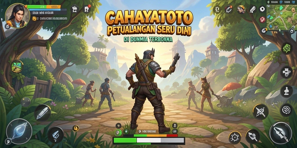 Screenshot gameplay CAHAYATOTO yang menampilkan keindahan dunia terbuka.