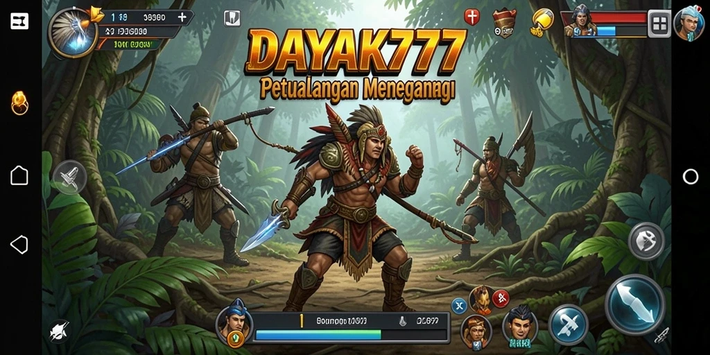 Tangkapan layar utama DAYAK777 menampilkan aksi pertempuran strategis yang mendebarkan.