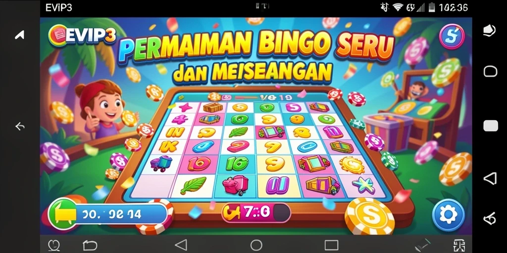 Tampilan gameplay EVIP3 yang menarik dengan suasana Bingo yang seru.