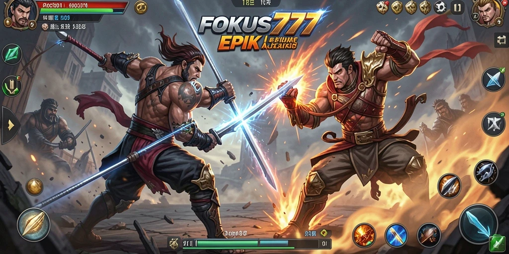 Tampilan menarik dari gameplay FOKUS777 yang penuh aksi pertarungan.