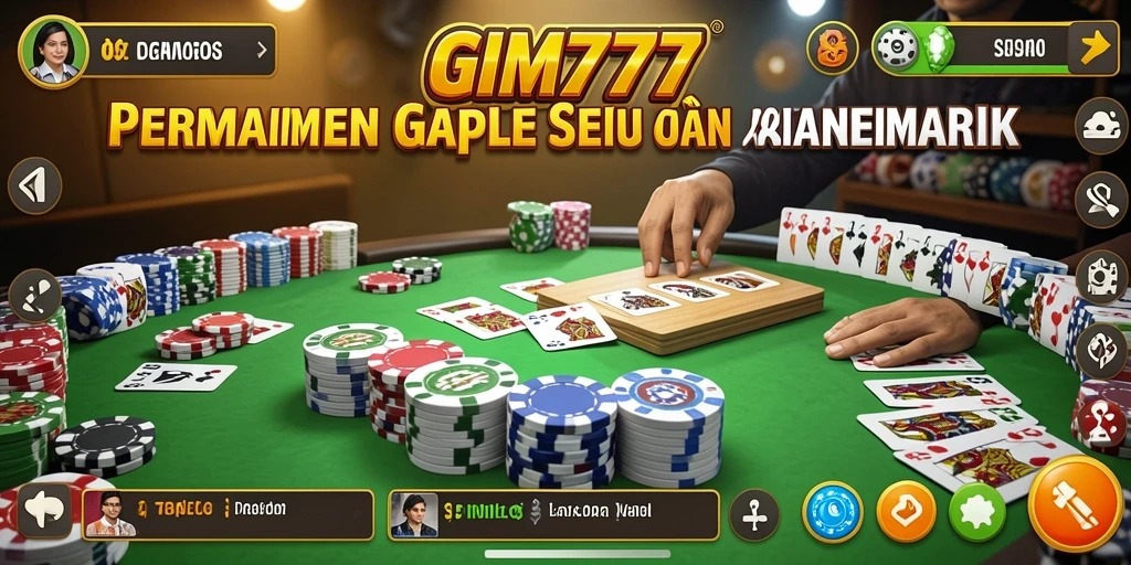 Screenshot menunjukkan gameplay seru GIM777 dalam permainan Gaple.