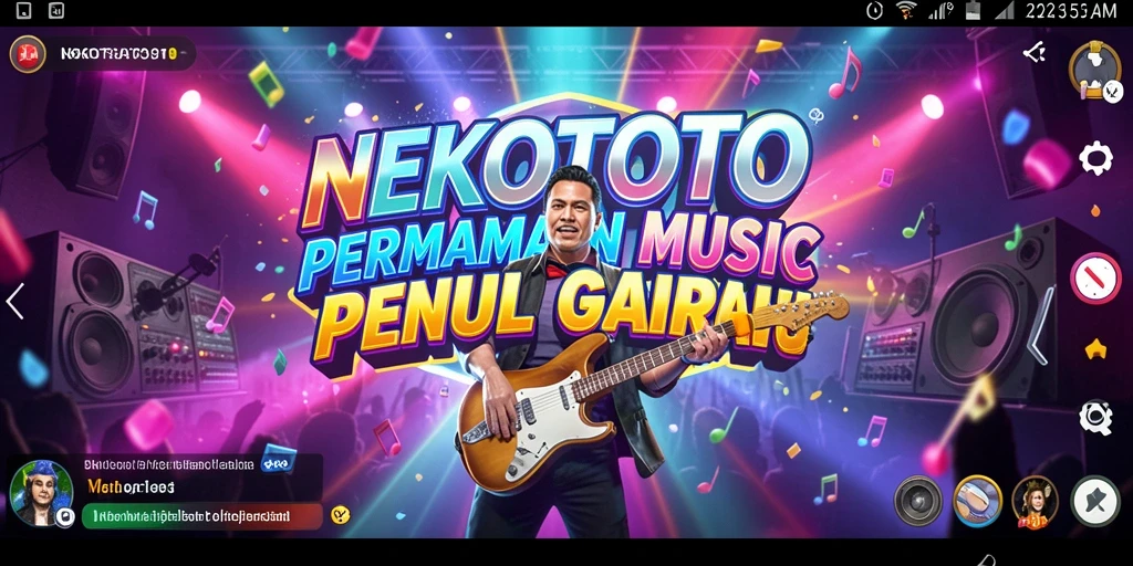 Tampilan gameplay NEKOTOTO yang menarik dalam permainan musik.
