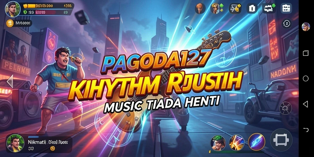 Tampilan gameplay menarik dengan irama musik yang dinamis.