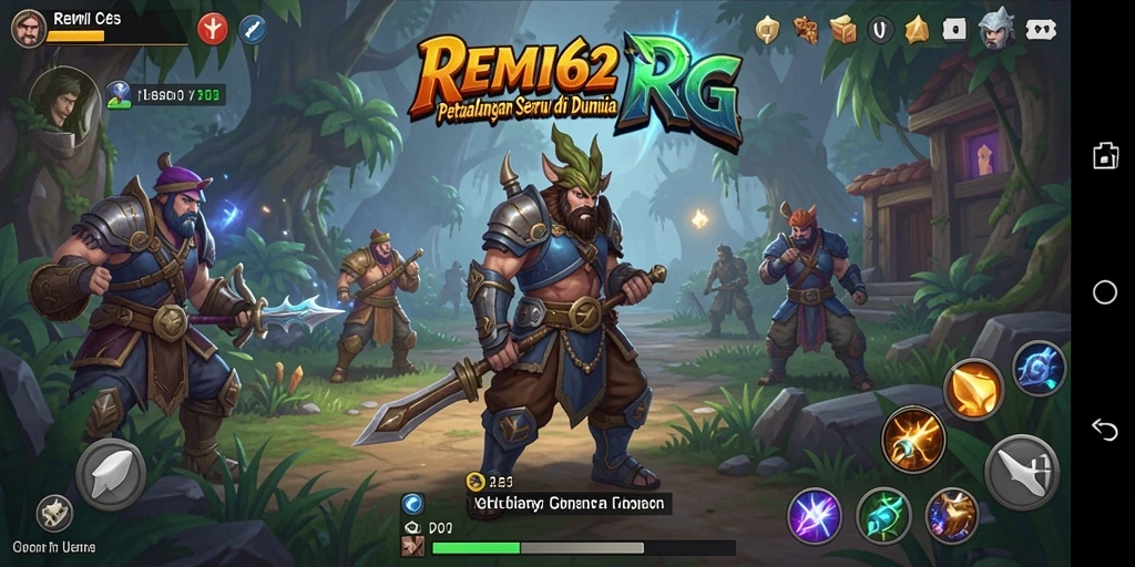 Screenshot REMI62 menampilkan aksi pertempuran RPG yang seru.