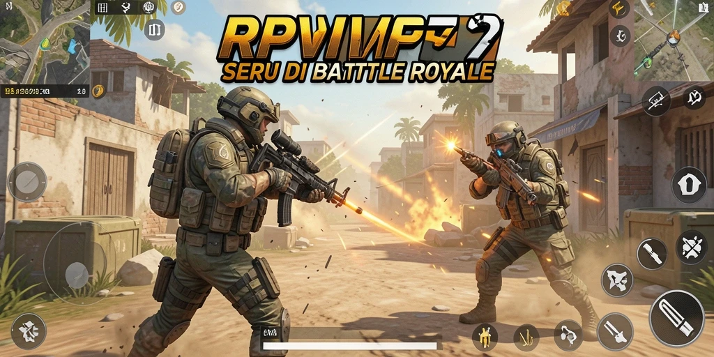 Gameplay seru dan mendebarkan dalam RPVIP7 Battle Royale.