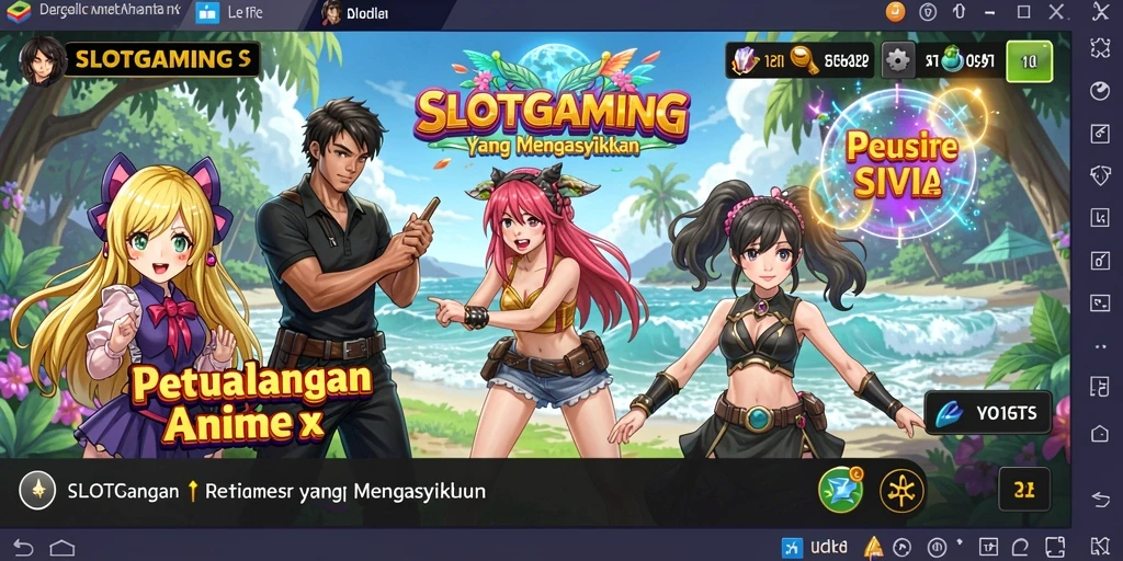 Gameplay SLOTGAMING dengan karakter anime yang memukau.